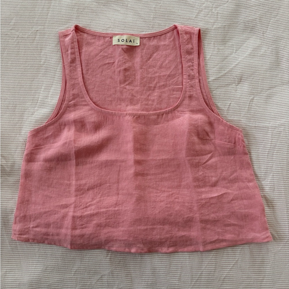 Solaí The Label Women's Pink Linen Tank Top